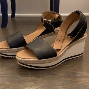 Black Wedge Sandals